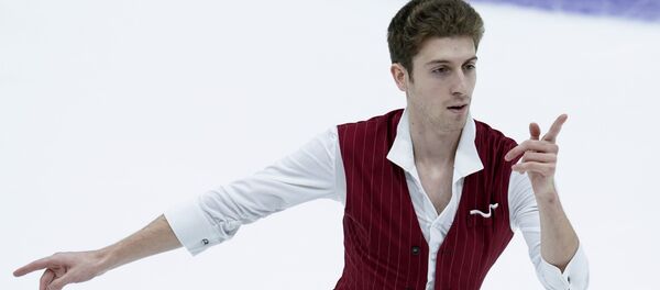 Мориси Квителашвили (Грузия) выступает в короткой программе мужского одиночного катания Мориси Квителашвили (Грузия) выступает в короткой программе мужского одиночного катания - Sputnik Грузия