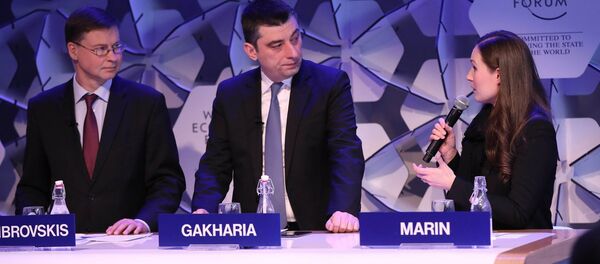 Премьер-министр Грузии Георгий Гахария на Всемирном экономическом форуме в Давосе - Sputnik Грузия