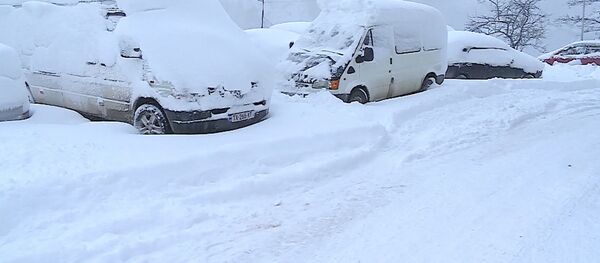 Снегопад в горах Аджарии. Машины в снегу - Sputnik Грузия