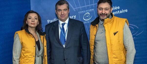 ელენა ჩერიშევა, ლეონიდ სლუცკი და კირილ ვიშინსკი ელენა ჩერიშევა, ლეონიდ სლუცკი და კირილ ვიშინსკი - Sputnik საქართველო