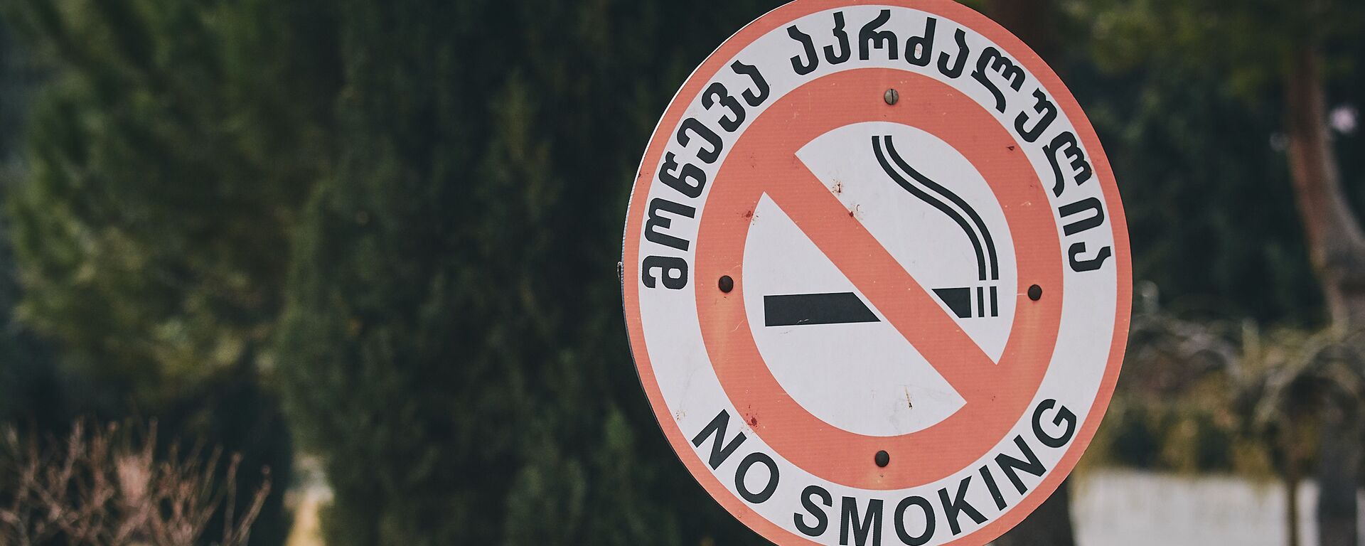 Запрет на курение в парке. Табличка с надписью Не курить! - Sputnik Грузия, 1920, 16.04.2021