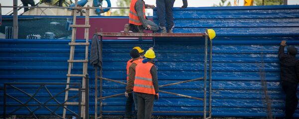 მუშები მშენებლობაზე მუშები მშენებლობაზე - Sputnik საქართველო