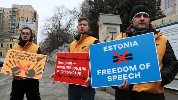 Прямая трансляция - пикет в поддержку Sputnik Эстония в Москве - Sputnik Грузия