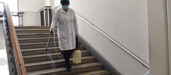 პარლამენტის დეზინფექცია პარლამენტის დეზინფექცია - Sputnik საქართველო