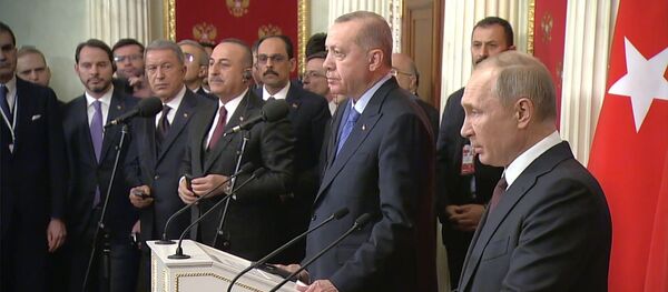 ცეცხლის შეწყვეტა და უსაფრთხოების დერეფანი: პუტინისა და ერდოღანის მოლაპარაკებების შედეგები ცეცხლის შეწყვეტა და უსაფრთხოების დერეფანი: პუტინისა და ერდოღანის მოლაპარაკებების შედეგები - Sputnik საქართველო