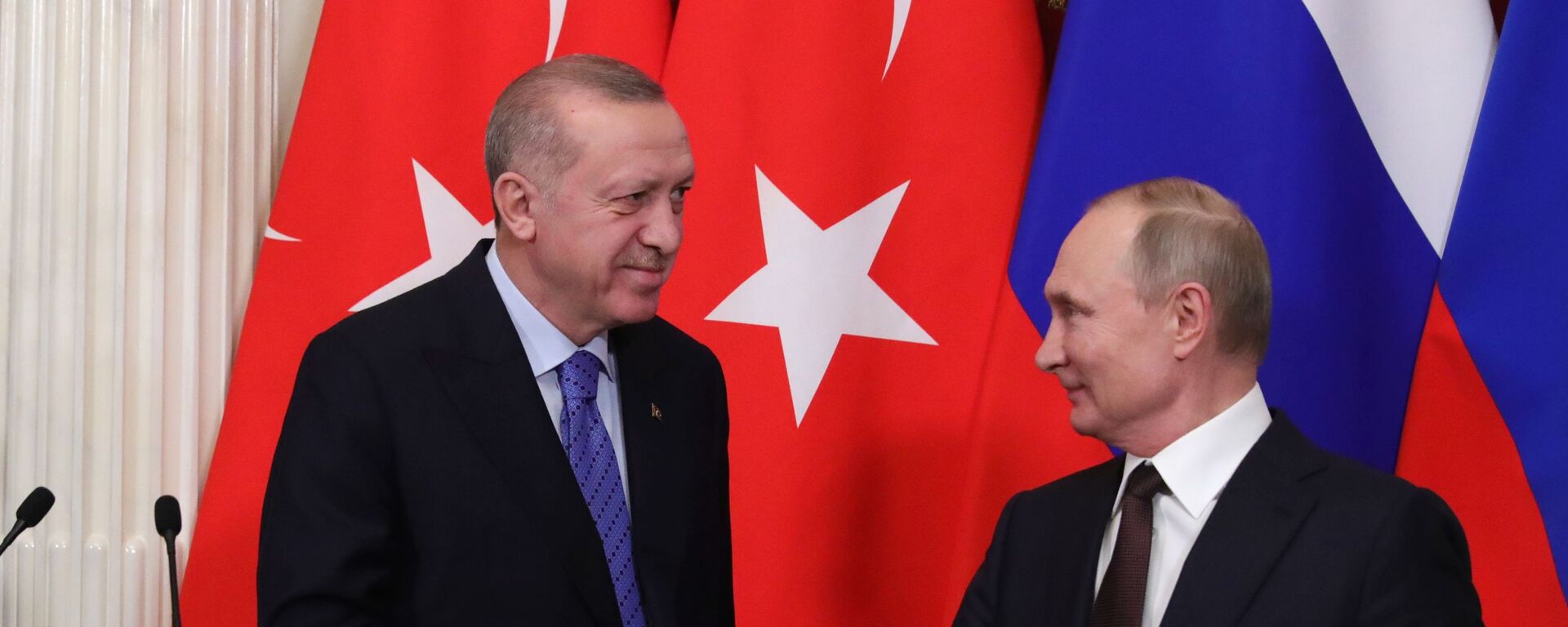 Президент РФ Владимир Путин и президент Турции Реджеп Тайип Эрдоган - Sputnik Грузия, 1920, 18.02.2021