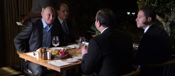 Президент РФ В. Путин встретился с президентом Египта А. Сиси Президент РФ В. Путин встретился с президентом Египта А. Сиси - Sputnik Грузия