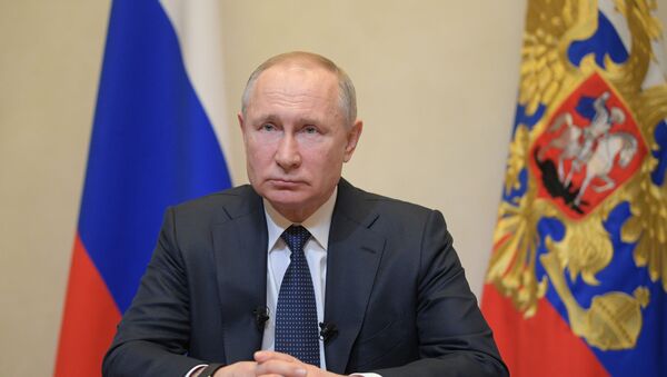 Президент РФ В. Путин выступил с обращением в связи с коронавирусом  - Sputnik Грузия