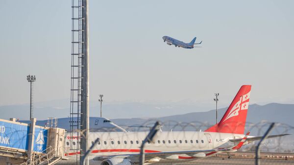 Пассажирские самолеты на стоянке на аэродроме в тбилисском международном аэропорту - Sputnik Грузия