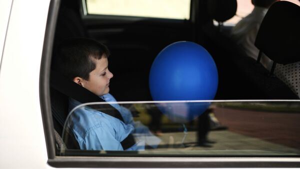 Ребенок на заднем сиденье автомобиля - Sputnik Грузия