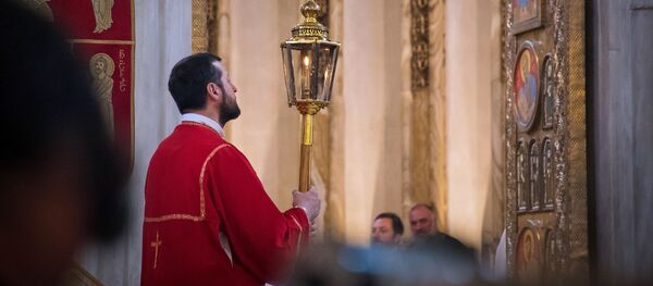 წირვა სამებაში კარანტინის დროს - Sputnik საქართველო