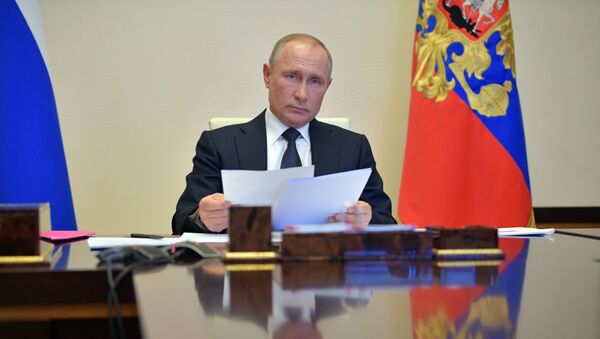 Президент РФ Владимир Путин провел совещание с главами регионов по борьбе с распространением коронавируса в РФ - Sputnik Грузия