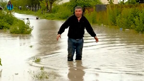 Наводнение в Кахети, вызванное ливневыми дождями - видео - Sputnik Грузия