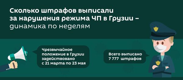 Штрафы за нарушение режима ЧП: сколько человек попались в Грузии - Sputnik Грузия