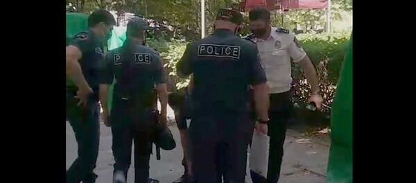 Полиция задерживает человека без маски в Армении - видео - Sputnik Грузия