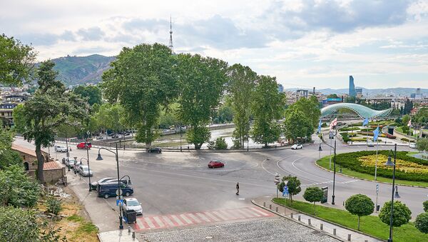 Вид на город Тбилиси. Площадь Европы и парк Рике - Sputnik Грузия