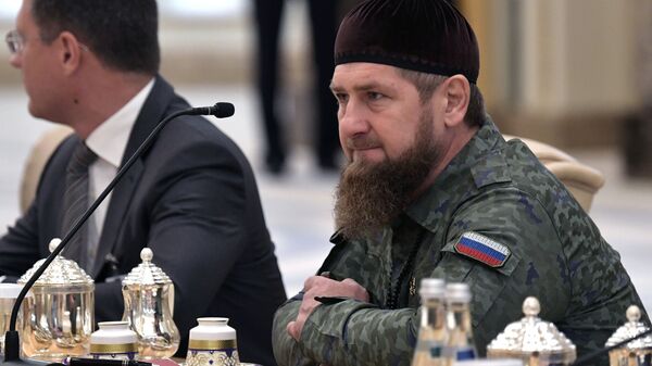 Глава Чеченской Республики Рамзан Кадыров на российско-эмиратских переговорах - Sputnik Грузия