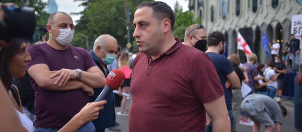 Акция протеста оппозиции у здания парламента 20 июня 2020 года. Георгий Вашадзе - Sputnik საქართველო