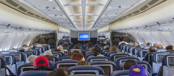 Пассажиры на борту самолета, фото из архива - Sputnik Грузия